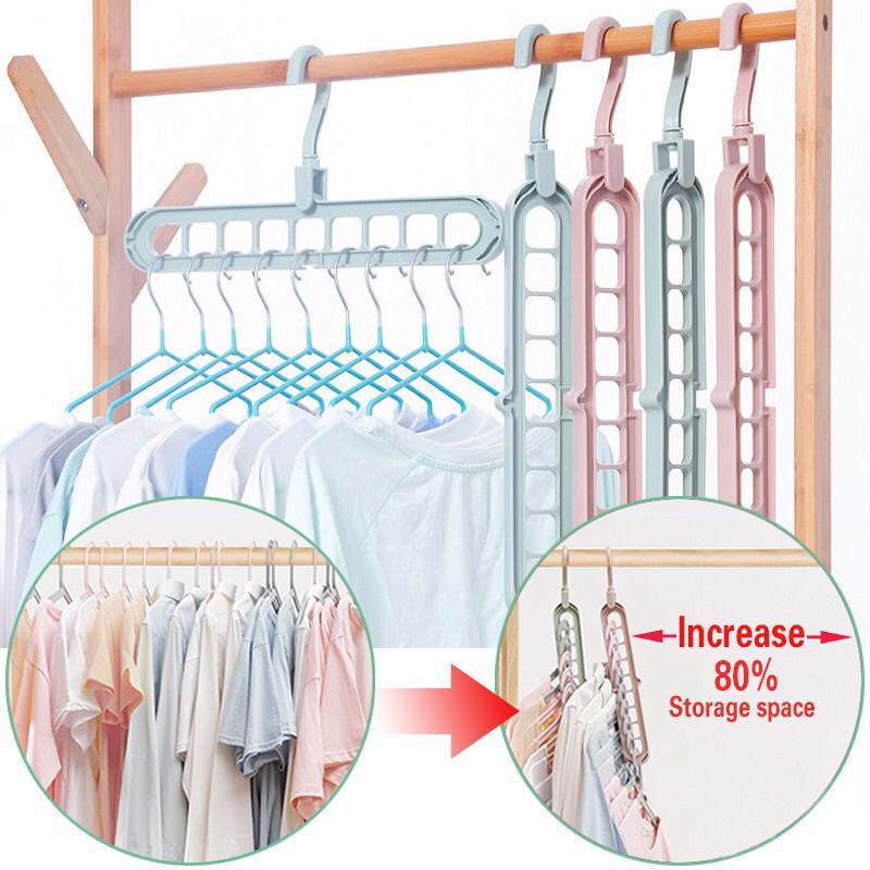 Multi port 360 Rotation Plastic 9 Holes Storage Clothes Hanger Space Saving Hanger Oraganizer Multipurpose Cloth Cloths
