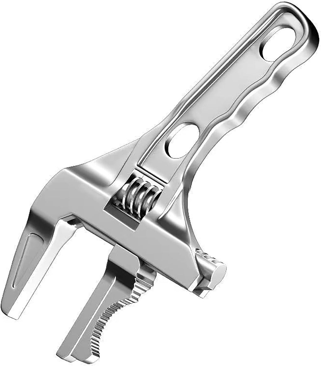 Super Large Opening Bathroom Wrench – Heavy Duty Short Handle Live End Faucet Wrench – Multi-Functional Pipe Wrench Tool for Water Faucet, Air Conditioner, Plumbing & Installation – Adjustable Spanner for Maintenance, Repair, and DIY Projects