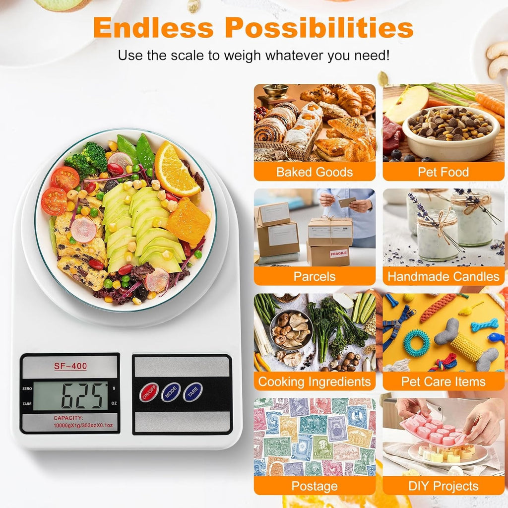10kg Electronic Digital Kitchen Scale Multifunction Digital Weight Machine for Cooking Baby Food Vegetables, Fruits & Jewelry High Precision Digital Weighing Scale for Home & Kitchen