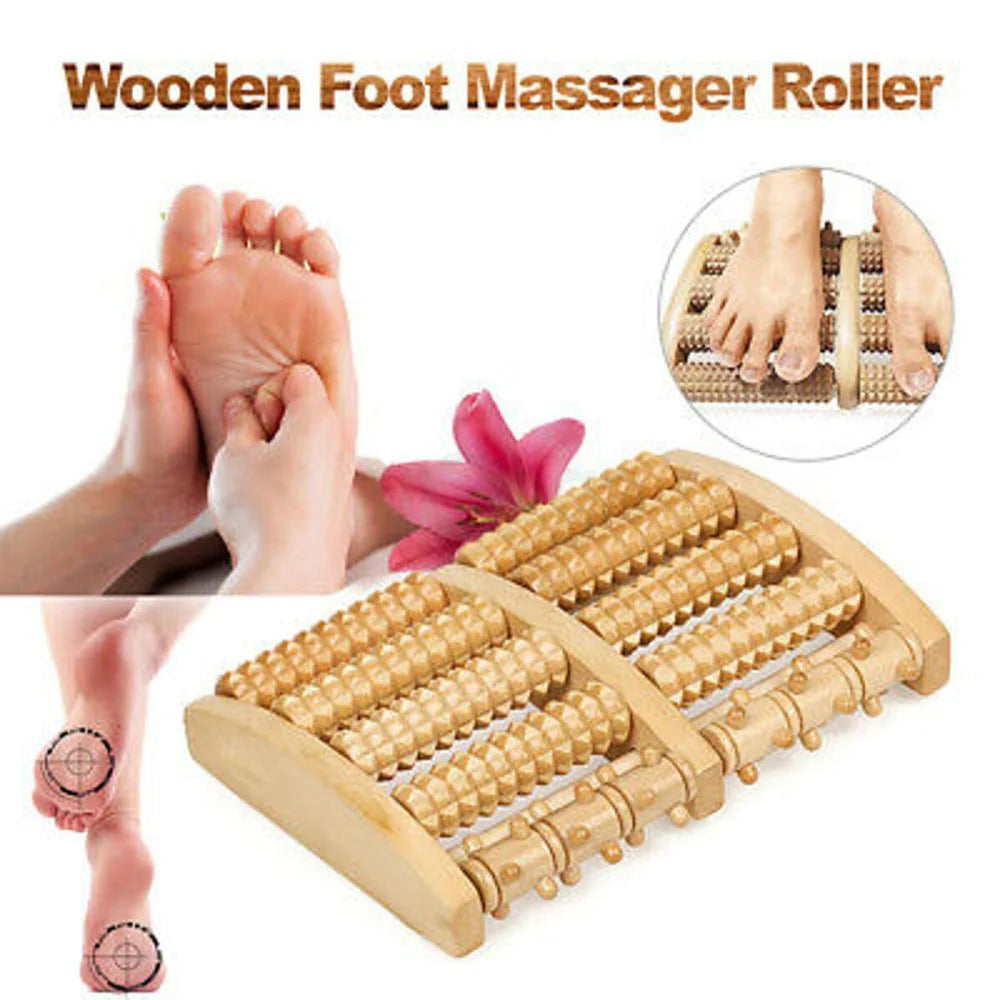 Premium Wooden Foot Massage Roller – Reflexology Foot Therapy Massager for Pain Relief & Relaxation | Natural Acupressure Wooden Roller for Foot and Leg Massage, Stress Buster, Improves Blood Circulation & Overall Health Care Device