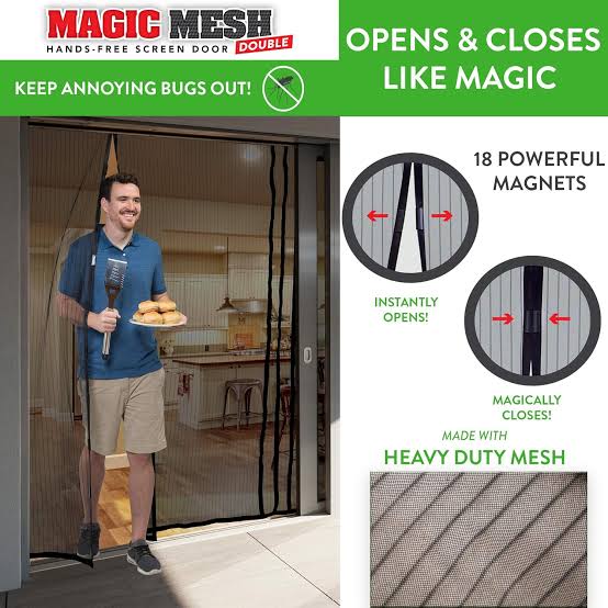 Magic Mesh Magnetic Screen Door Size 20*80 inch 2 pieces