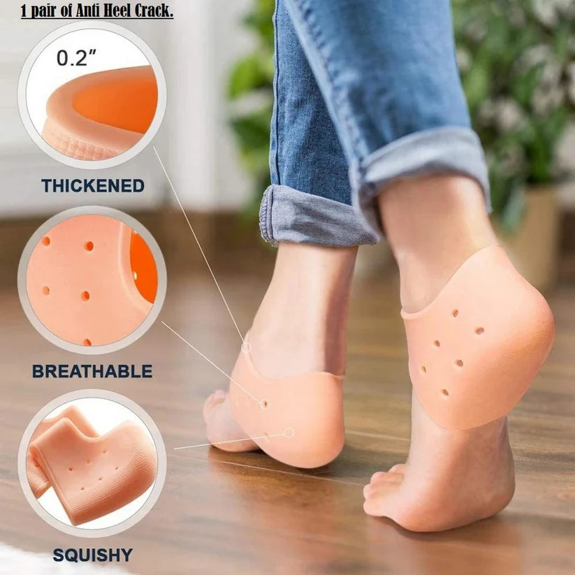 Silicone Gel Heel Protectors (2 Pcs) Heel Cushion Pads & Cups for Heel Pain Relief, Cracked Heels, Blisters, Bone Spurs, Plantar Fasciitis & Achilles Tendinitis â€“ Soft Reusable Foot Care Support for Men & Women