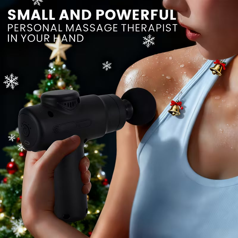 Multifunctional portable fascia gun, electric massager, USB charging port, 6-speed adjustment + 8 replaceable massage heads, suitable for muscle relaxation after exercise and fitness, a Christmas or Halloween gift for family, friends, and classmates