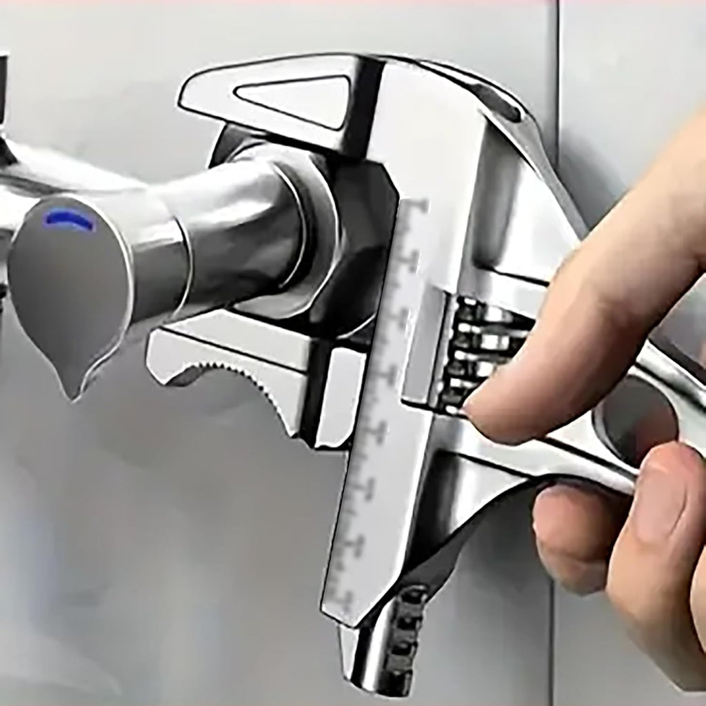 Super Large Opening Bathroom Wrench – Heavy Duty Short Handle Live End Faucet Wrench – Multi-Functional Pipe Wrench Tool for Water Faucet, Air Conditioner, Plumbing & Installation – Adjustable Spanner for Maintenance, Repair, and DIY Projects